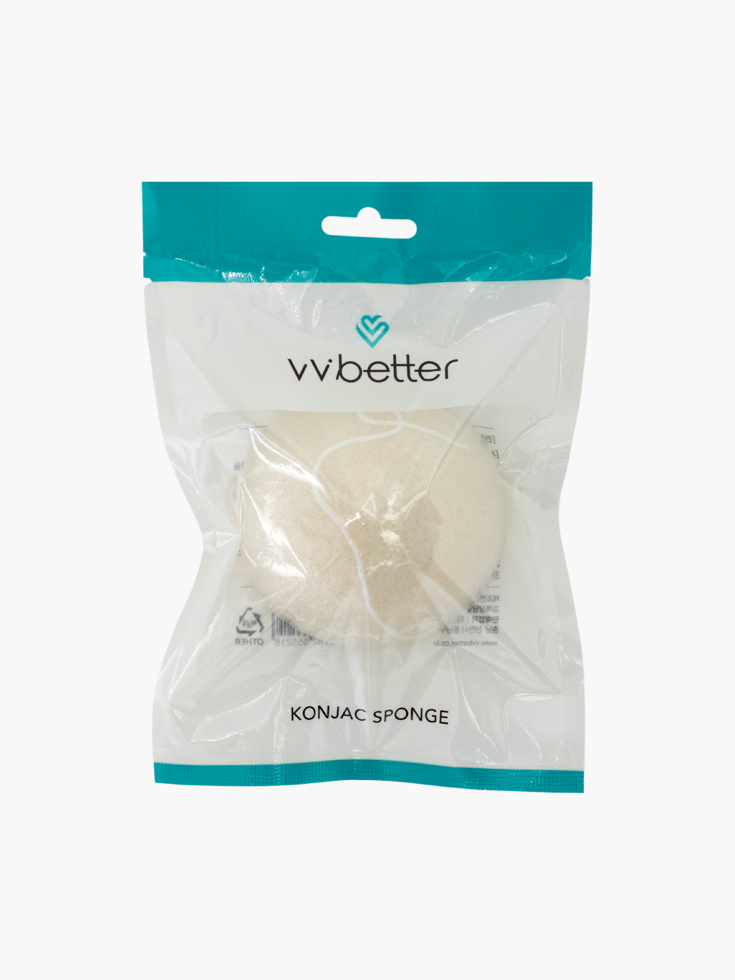 Vvbetter Konjac Sponge, 1gab. - konjaka sūklis sejas attīrīšanai