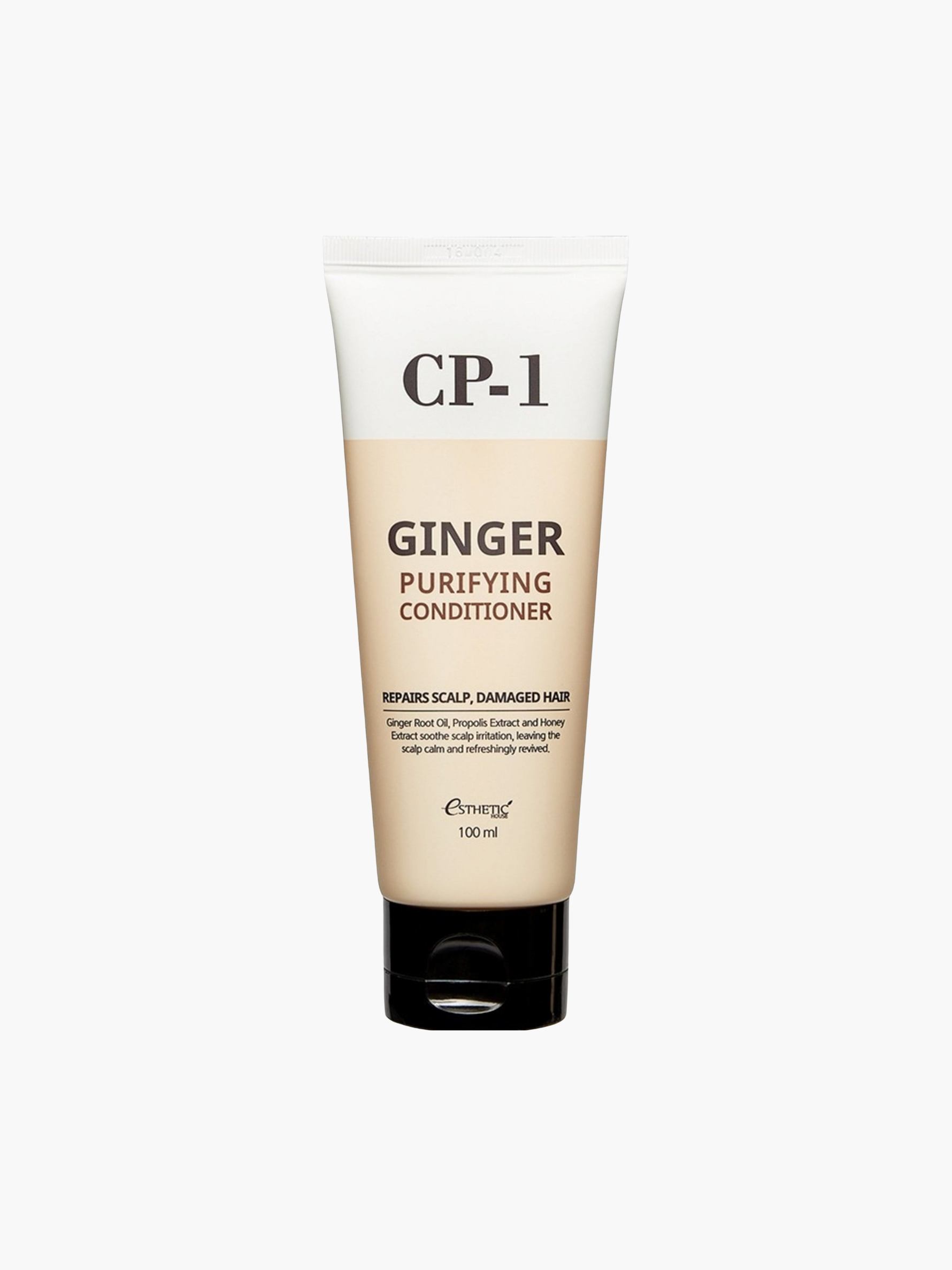 CP-1 Ginger Purifying Conditioner 100 ml, aizsargājošs matu kondicionieris ar ingveru, palīdz attīrīt un atsvaidzināt galvas ādu, stiprina matus un samazina taukainību, atvieglo ķemmēšanu un piešķir mīkstumu, piemērots ikdienas lietošanai, korejas kosmētika Latvijā
