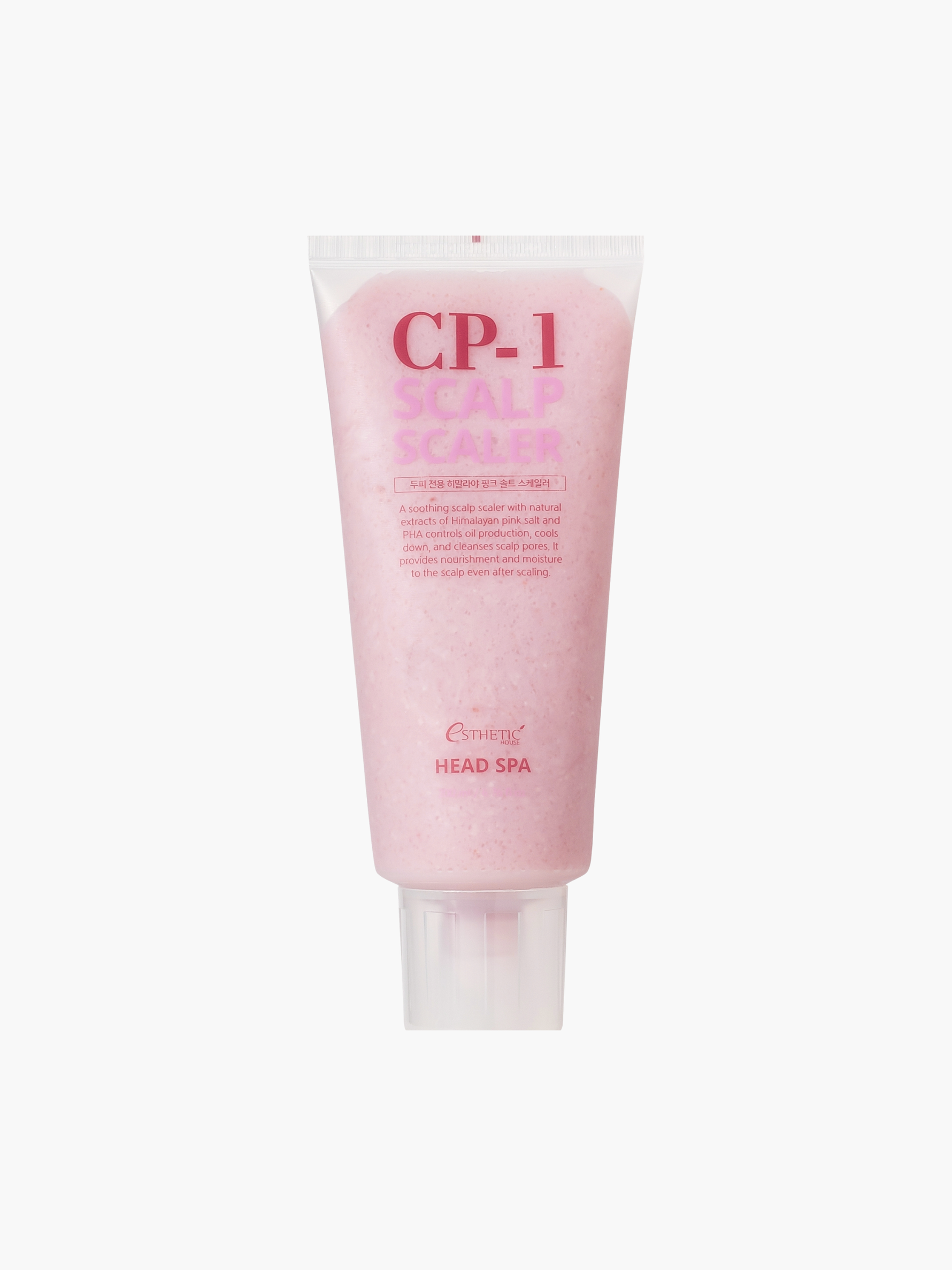 CP-1 Head Spa Pink Salt Scalp Scaler 200 ml, galvas ādas pīlings ar rozā sāli, dziļi attīra saknes, palīdz noņemt atmirušās šūnas un nogulsnes, mazina taukošanos un diskomfortu, atsvaidzina galvas ādu, atstāj tīrības sajūtu, piemērots regulārai lietošanai, korejas kosmētika Latvijā
