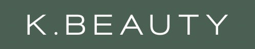 K-BEAUTY logotips uz zaļa fona, mājaslapas galvenais vizuālais elements