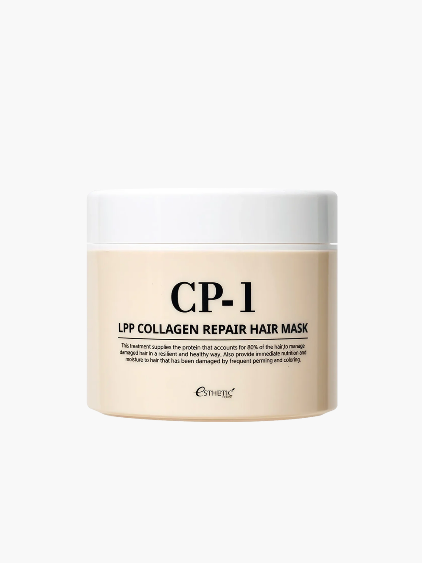 CP-1 LPP Collagen Repair Hair Mask 300 ml, atjaunojoša matu maska ar kolagēnu sausiem un bojātiem matiem, baro un stiprina, palīdz samazināt lūšanu, piešķir spīdumu un mīkstumu, izlīdzina un atvieglo ķemmēšanu, piemērota krāsotiem un karstuma bojātiem matiem, korejas kosmētika Latvijā